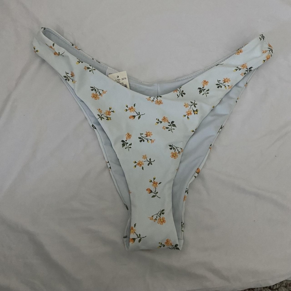 Aerie multi Floral  Highwaisted High Cut Cheeky Bikini Bottom
